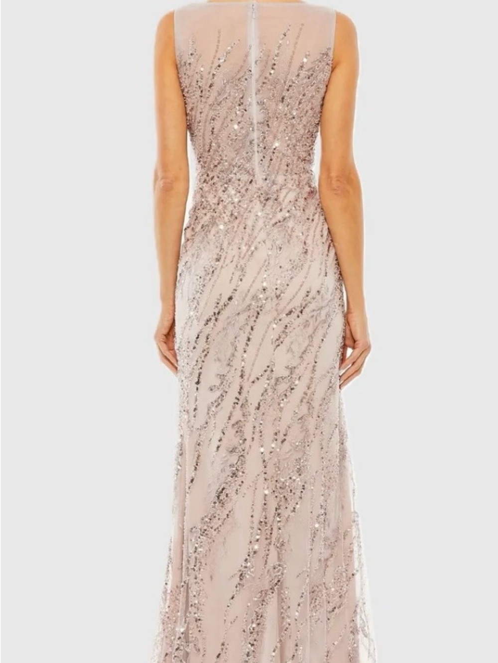 Mac Duggal Blush Pink Sleeveless Embellished Maxi Gown - Picture 2 of 4
